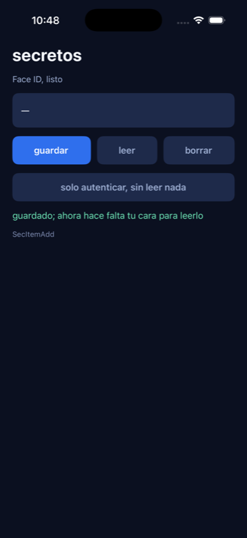A secret stored with SecItemAdd